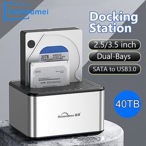 2 베이 HDD 박스 케이스 도킹 스테이션 SATA-USB 3.0 외장형 하드 드라이브 인클로저 2.5 3.5 SSD 디스크용