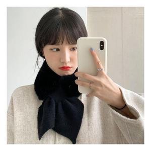 밍크 퍼 유니니트 머플러 목도리 워머 여자 쁘띠