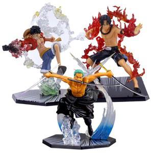 Anime 원피스 피규어 Luffy Portgas D Ace Roronoa Zoro 입상 액션 PVC 동상 컬렉션 모델 장난감 선물