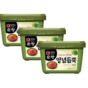 청정원 순창 양념듬뿍 쌈장 (PET) 3개 500g 쌈밥 삼겹살한쌈 고기소스 고깃집쌈장