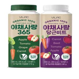 야채사랑365 190mL(12EA) + 유기농 100% 야채사랑 당근비트 180mL(12EA)