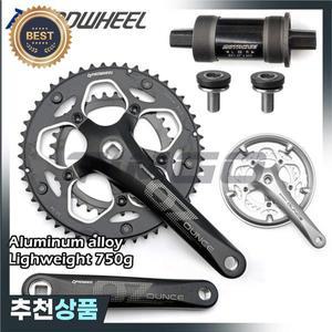 Prowheel 도로 접이식 자전거 크랭크셋 2 × 7/8 스피드 50-34T 스퀘어 테이퍼 더블 카인링 라이트 무게추