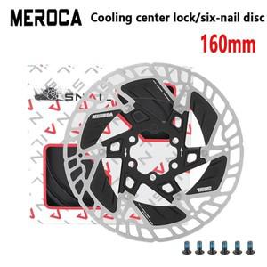 MEROCA 자전거 브레이크 로터 플로팅 냉각 디스크, 6 볼트/센터락 160mm
