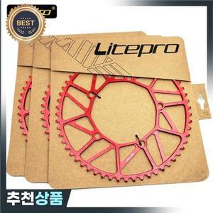 Litepro-접이식 자전거 싱글 기어 체인 링 130BCD 48T 50T 8/9/10 디스크 부품 빨간색
