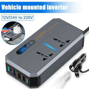 차량용 인버터 컨버터 자동 전원 어댑터 USB C타입 공급 장치 DC 12V 24V 에어컨 110V 220V