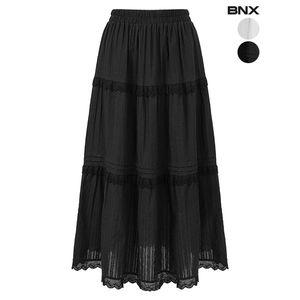 [하프클럽/BNX]여성 코튼 캉캉 레이스 롱 스커트