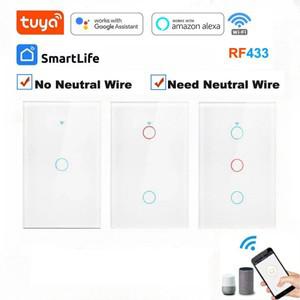 투야 스마트봇120 유형 지능형 터치 감지 조명 스위치 미국 표준 WiFi RF433 Tuya 스마트 라이프 APP 제어