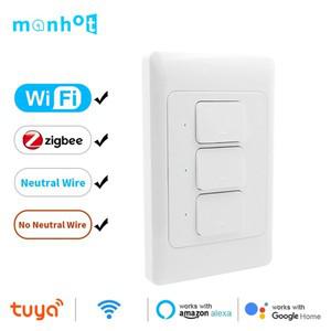 투야 스마트봇Tuya 스마트 WiFiZigbee 푸시 버튼 스위치 중립선 및 없음 US AU 물리적 인터럽터 Google 홈