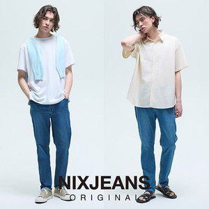 닉스 NIX 25SS 최신상 남성 테이퍼드핏 마 블렌디드 썸머 데님 2종 세트