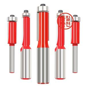센터 생크 라우터 비트 더블 에지 밀링 커터 플러시 베어링 포함 고품질 조각 목공 도구 6.35mm 12.7mm