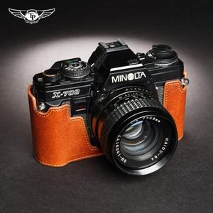 수공 사진 카메라 정품 가죽 소가죽 가방 바디 박스 케이스 미놀타 X-700 X-570 X-300 X-370 보호 슬리브