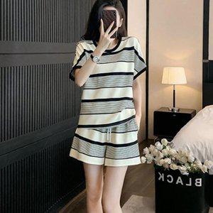 고품질 트레이닝 여름 홈웨어 세트 여자 반팔 반바지 캐주얼 여자트레이닝 여자츄리닝세트 (WFHQOP0)