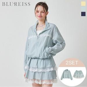 [블루레이스] [2SET]레이스 배색 아노락점퍼+스커트_B5M1JP1421