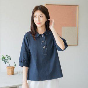 엄마옷 마담4060 절개반오픈셔츠-QBL2505007-