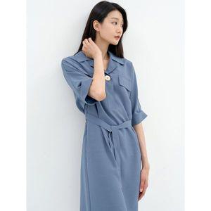 [하프클럽/]셔츠카라 벨티드 원피스 LFOPN601_BL