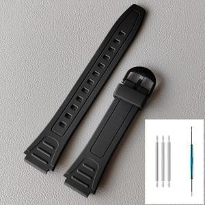 카시오 W-800H W-217H 시계 스트랩 18mm 밴드 수지 고무 시계줄 방수 방진 손목 액세서리 도구