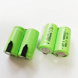 면도기 충전식 배터리 Ni-MH 2/3AA 2.4V 1000mAh 탭 포함
