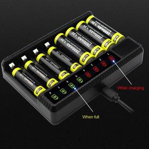 1.2V AA/AAA NiMH 충전식 배터리용 스마트 스마트 LED 디스플레이 8 슬롯