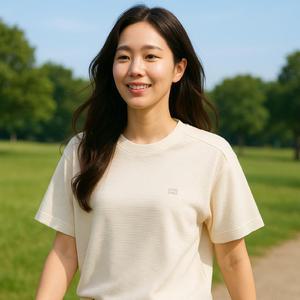 케이투  여성용 시원서커 ICE WAFFLE 반팔라운드 KWM252548K 아이스 크림