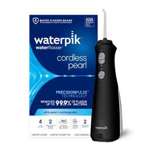 Waterpik 무선 펄 충전식 휴대용 치실기 4팁 포함 WF-13 블랙