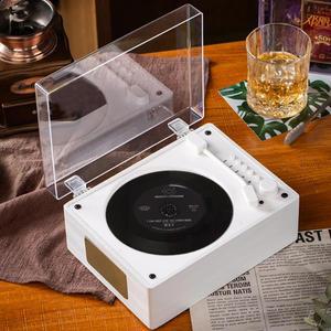 휴대용 CD 플레이어 블루투스 스피커 레트로 턴테이블 지원 BT USB 3.5mm AUX 데스크탑 전화 PC 용