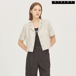 시슬리 헤링본 린넨 자켓 SAJKC5431_BG 745313