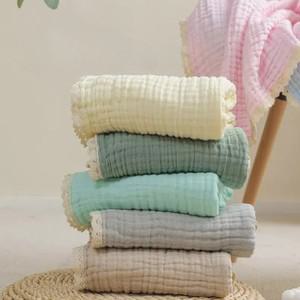 사용자 정의 이름 6 레이어 거즈 목욕 타올 아기 수신 담요 유아 어린이 Swaddle Wrap 잠자는 따뜻한 이불