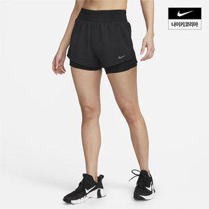 나이키 NIKE 여성 드라이핏 미드라이즈 3인치 투인원 쇼츠 DX6013-010 국내매장판 1542917