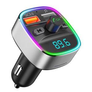 자동차용 Nulaxy Bluetooth FM 송신기, 듀얼 USB 충전기 블루투스 자동차 어댑터 MP3 플레이어 지원 TF