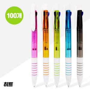 히트3색(6링) 투명 볼펜 (1.0mm) X 100개