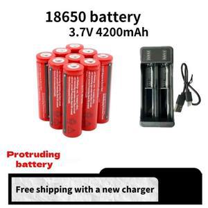 18650 배터리 3.7V 4200mAh 충전식 리튬 이온 LED 강한 빛 손전등