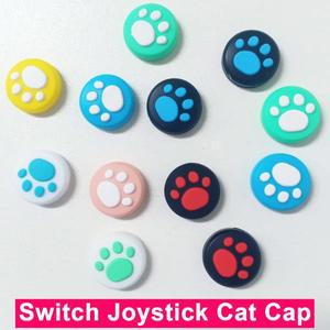 닌텐도 게임 그립 컨트롤러 캡 소프트 터치 고양이 발 테마 조이스틱 커버 케이스에 대한 실리콘