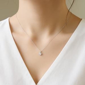 Silver 925 큐빅 4mm 목걸이 심플한 선물용 우정목걸이 우정템 N004