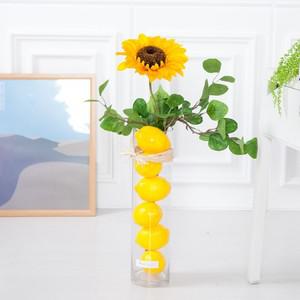 해바라기 조화 화병 레몬 후르츠 글라스 set 60cm  DIY) 인테리어 꽃 테이블 장식 소품 모형 꾸미기