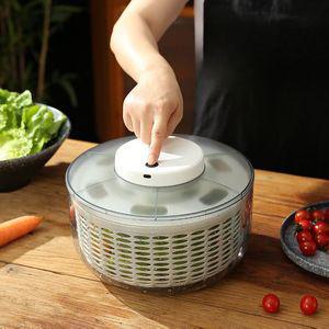 자동회전 무선 샐러드 탈수기 6L 야채탈수기