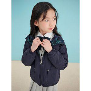 [BEANPOLE KIDS] 체크 리버서블 후드 점퍼  네이비 (BI5239U02R)