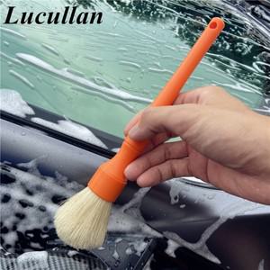 Lucullan 흰색 천연 멧돼지 털 프리미엄 청소 브러시, 작은 공간, 엔진 베이, 외부 디테일링, 20% 더