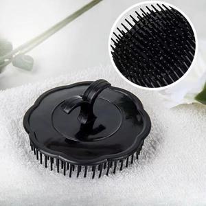 남녀공용 검은 머리 빗 두피 마사지기, 둥근 빗, 샤워 브러시, 깨끗한 헤어 도구 1 개