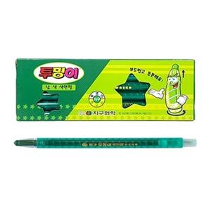 낱색 색연필 투명이 채점펜 지구 (초록 12자루)