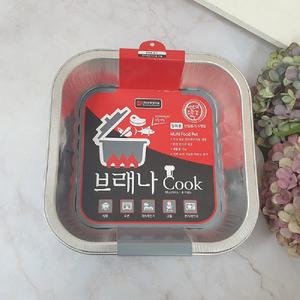 브래나 쿡 사각1500 일회용 안심용기3개입/냄비/일회용/은박/라면/한강/은박지/1회용/전자렌지/알루미늄
