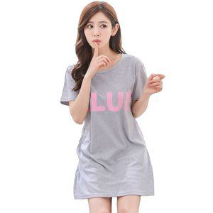 디자인 미니 원피스 귀여운 잠옷 데일리 프린트 벨벳 실내복 긴팔 스커트 홈웨어 반팔 여름