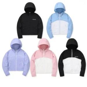 [디스커버리](센텀시티점)정가159,000원 [24SS] 디스커버리 여성 컬러블럭 크롭 바람막이(DWWJ96043)