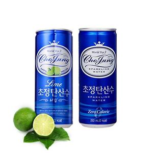 [일화]1+1 초정탄산수 플레인/라임 250ml 30캔 [총 60캔]