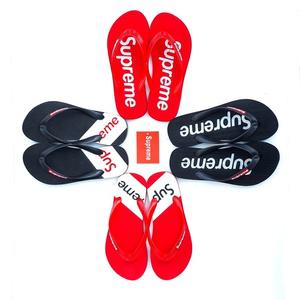 Supreme 2 colors 남녀공용 슈프림 시크 심플 플립플랍 쪼리(2 designs)