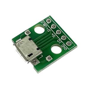 마이크로USB-B 2.0 커넥터 암타입 5핀 PCB 변환기판 HAM1401