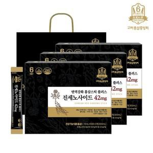 고려홍삼중앙회 면역강화 홍삼스틱 플러스 진세노사이드42mg 30포 x 3박스