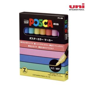 미쯔비시 유니 포스카 마카 펜 아크릴마카 3M 7색 파스텔 세트 3M7색 PC3M7C/파스텔