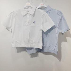 [소이]더센트럴 소이 TC01 블루종 반오픈 카라 크롭 셔츠  23M1353 (S9958462)