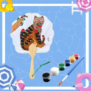 (사은품증정) 민화부채 꽃모양 호작도 / 여름부채만들기 모음전 75종