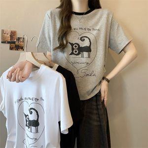 스타일아유 사이드 셔링 정장 반팔티 여성 애니멀 캐릭터 면100% 숏 티셔츠 TS2866